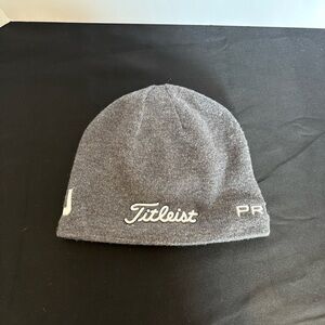 Titleist Gray Knit Beanie with White Logo